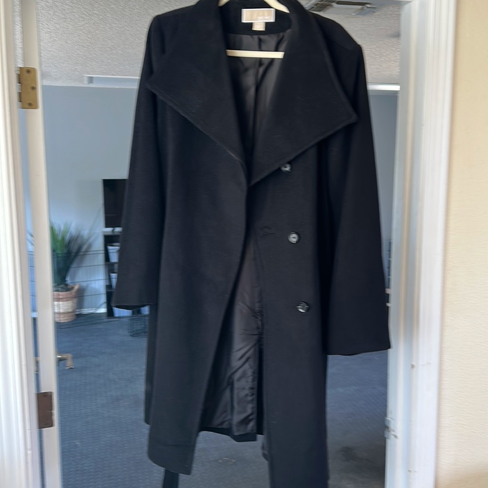 Michael Kors black lined pea coat XL